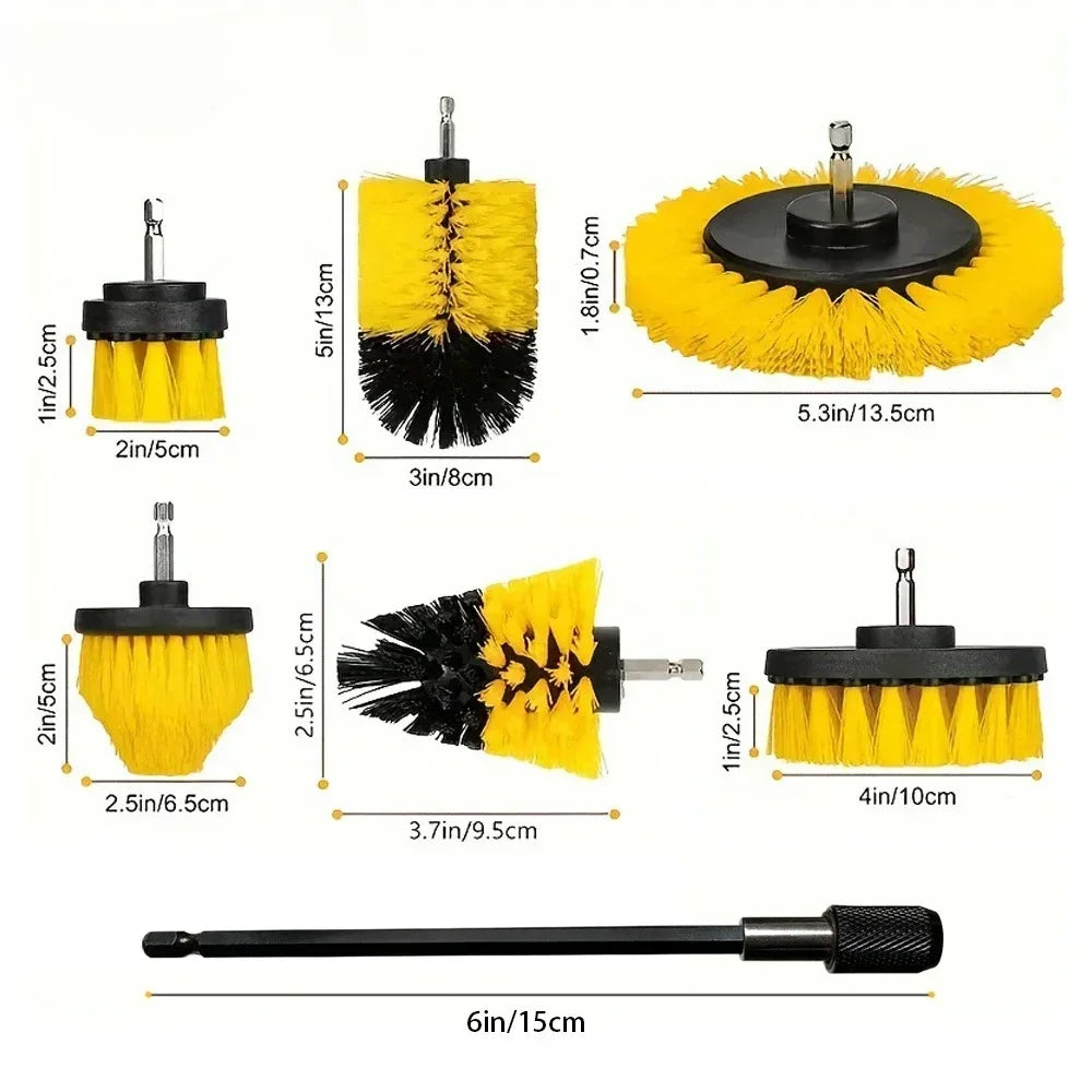 Kit Escovas Detailing para Berbequim — Nylon Profissional para Carro, Jantes e Casa | Carbit