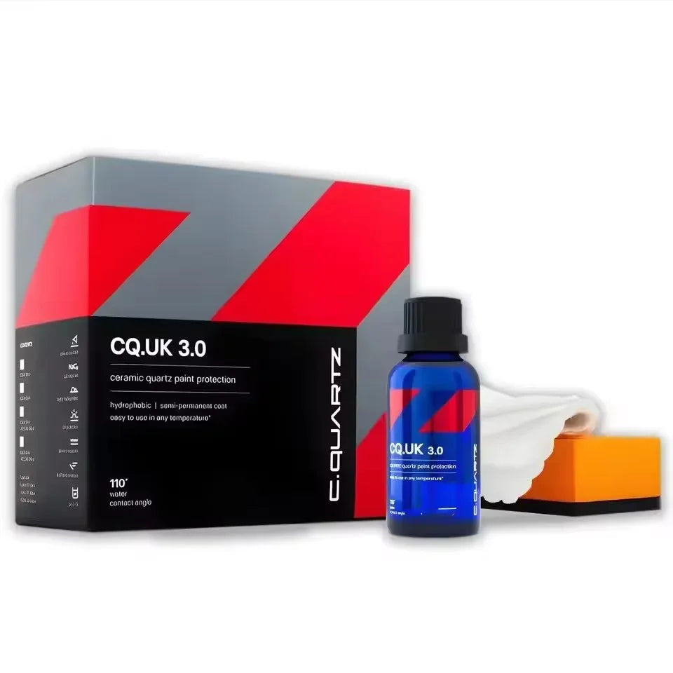 Kit Selante Cerâmico CQUARTZ UK 3.0 30ML — Revestimento Quartz Nano para Pintura, Vidro e Plásticos | Carbit