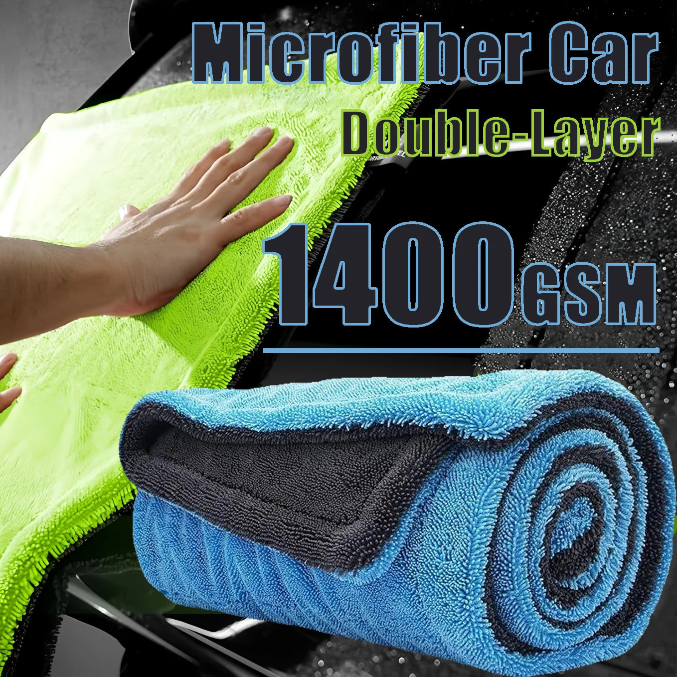 Toalha Microfibra Premium 1400gsm para Lavagem e Secagem Automóvel — Ultra-Absorvente | Carbit