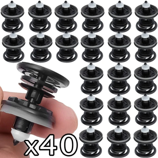 Kit 40 Clips Fixação Painel Porta Automóvel — VW Caddy Touran Tiguan (Ref 7L6868243) | Carbit