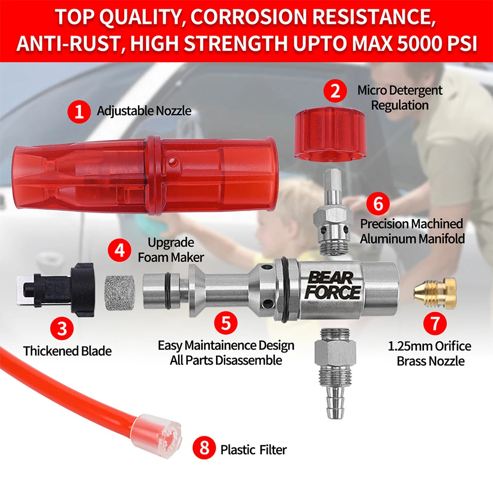 Foam Cannon Profissional 1L Alumínio — Canhão Espuma Snow Foam com Conector 1/4 Universal | Carbit
