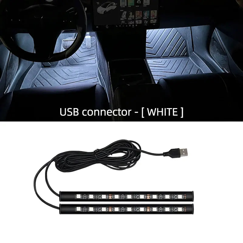 Tira LED RGB para Interior Automóvel — Iluminação Ambiente USB | Carbit