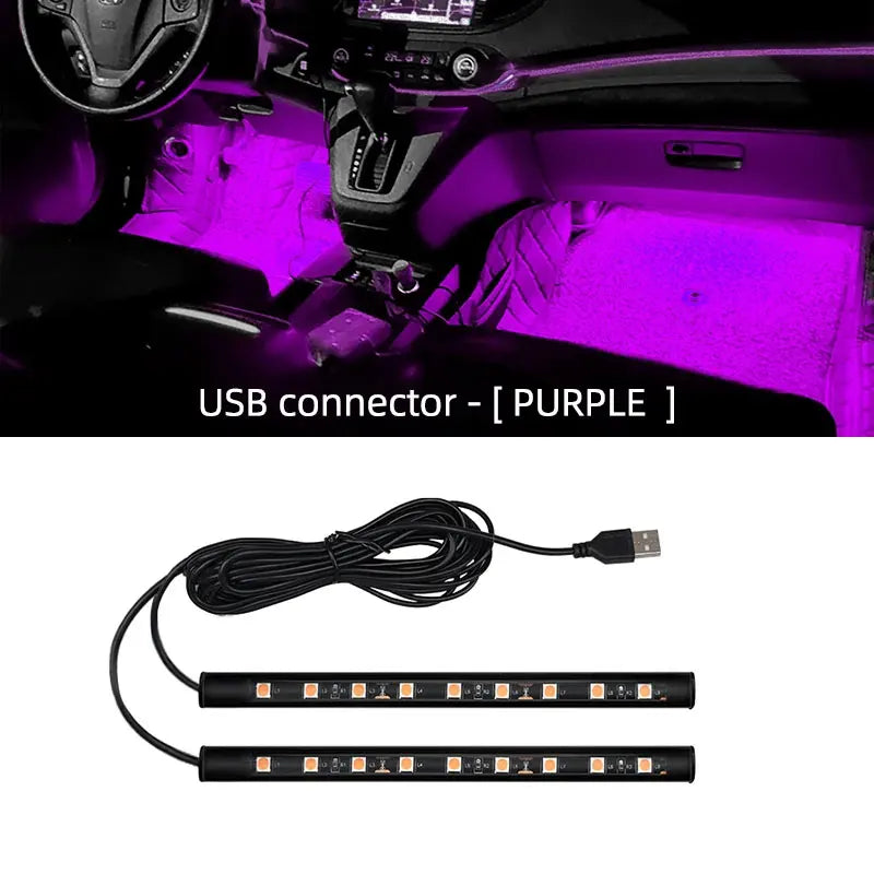Tira LED RGB para Interior Automóvel — Iluminação Ambiente USB | Carbit
