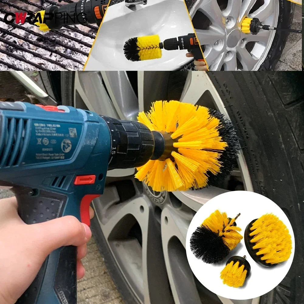Kit Escovas Detailing para Berbequim — Nylon Profissional para Carro, Jantes e Casa | Carbit