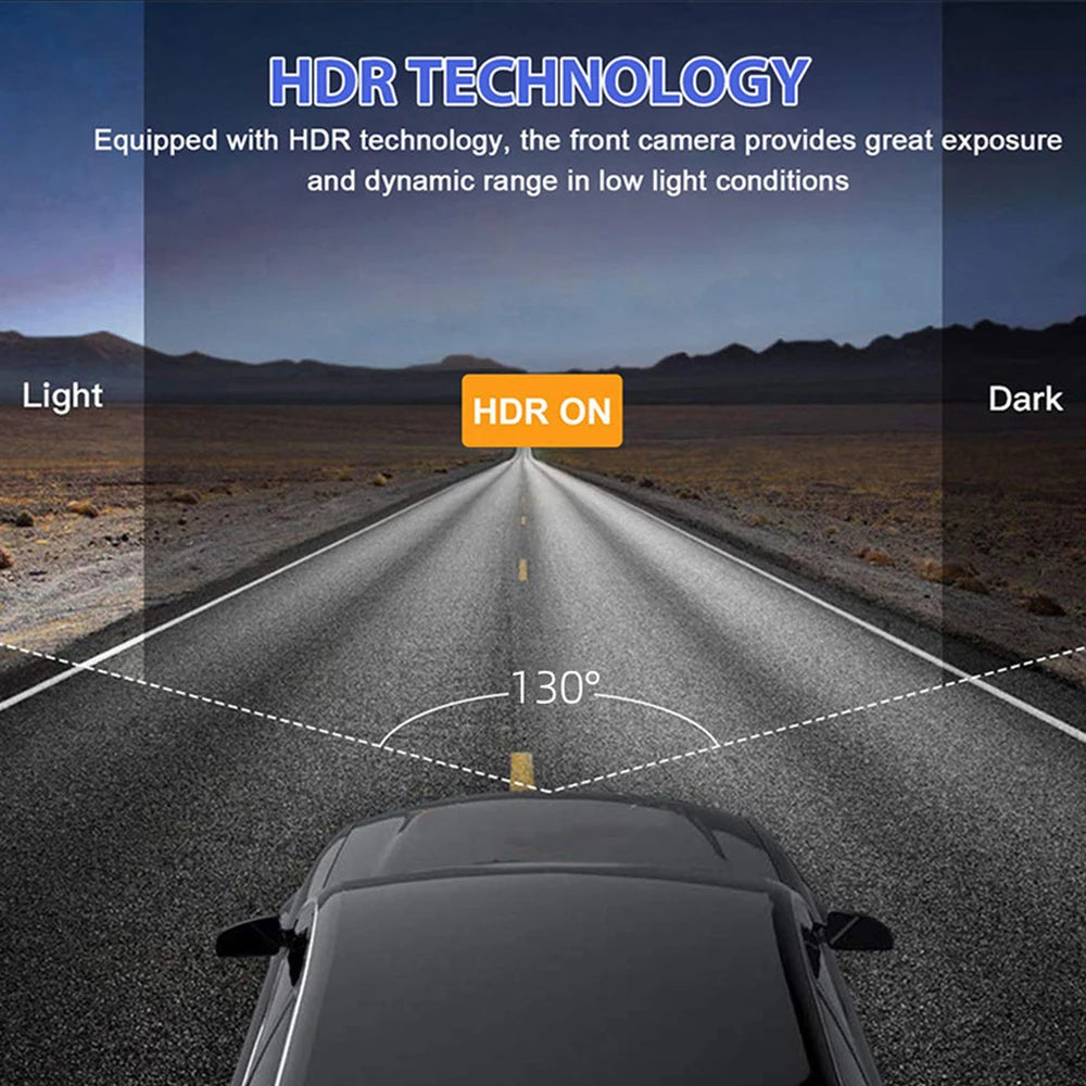 Câmara Dashcam 3 Lentes 1080P com Visão Noturna IR — Ecrã IPS 2" | Carbit