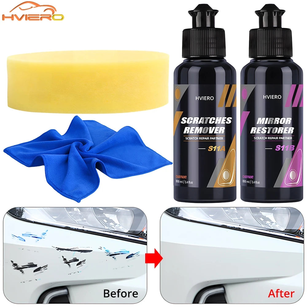 Kit Remoção de Riscos Automóvel — Cera Líquida 100-300ml Anti-Riscos com Aplicador | Carbit