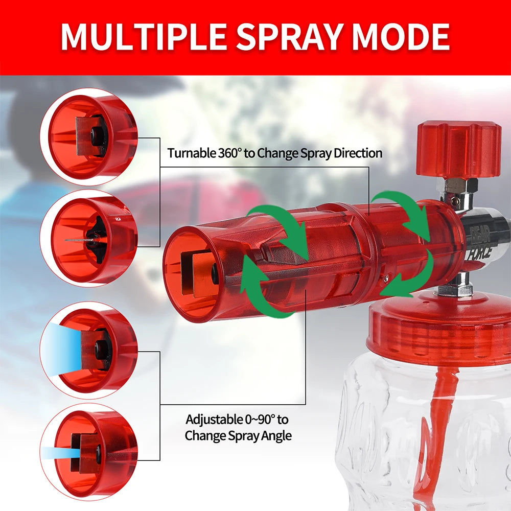 Foam Cannon Profissional 1L Alumínio — Canhão Espuma Snow Foam com Conector 1/4 Universal | Carbit