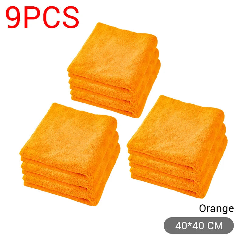 Kit 9 Panos Microfibra 40×40cm — Ultra Macios para Lavagem e Acabamento Detailing | Carbit