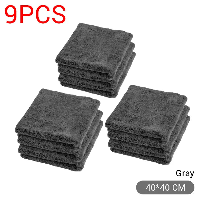 Kit 9 Panos Microfibra 40×40cm — Ultra Macios para Lavagem e Acabamento Detailing | Carbit