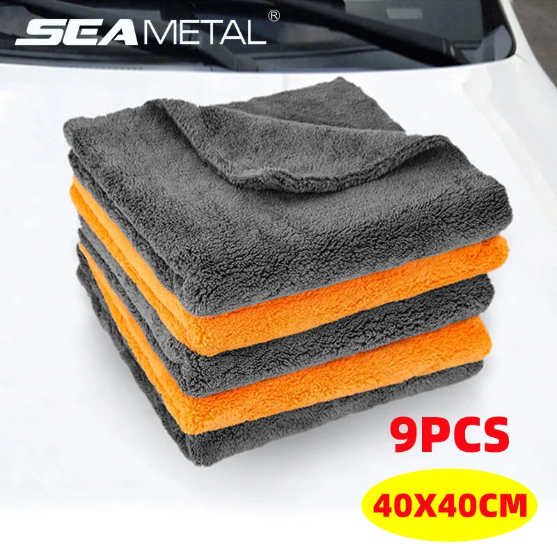 Kit 9 Panos Microfibra 40×40cm — Ultra Macios para Lavagem e Acabamento Detailing | Carbit