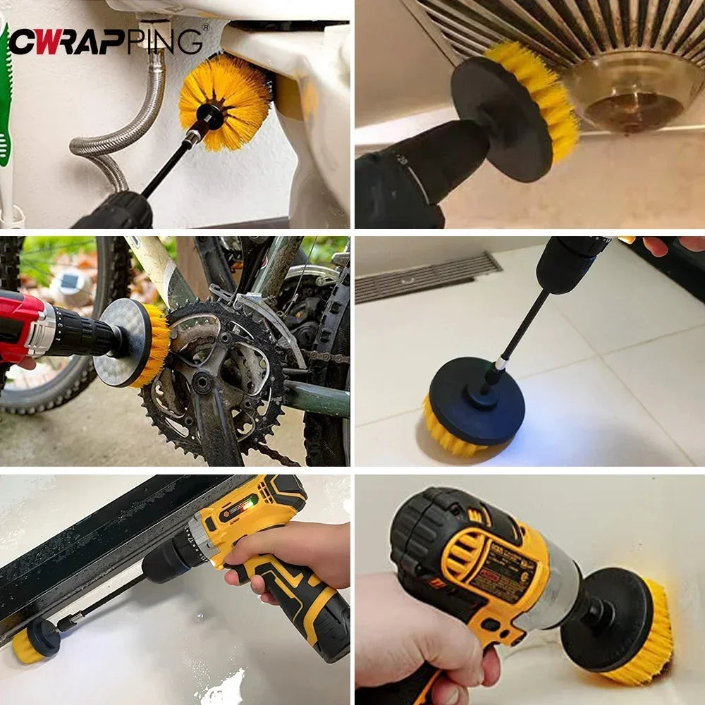 Kit Escovas Detailing para Berbequim — Nylon Profissional para Carro, Jantes e Casa | Carbit