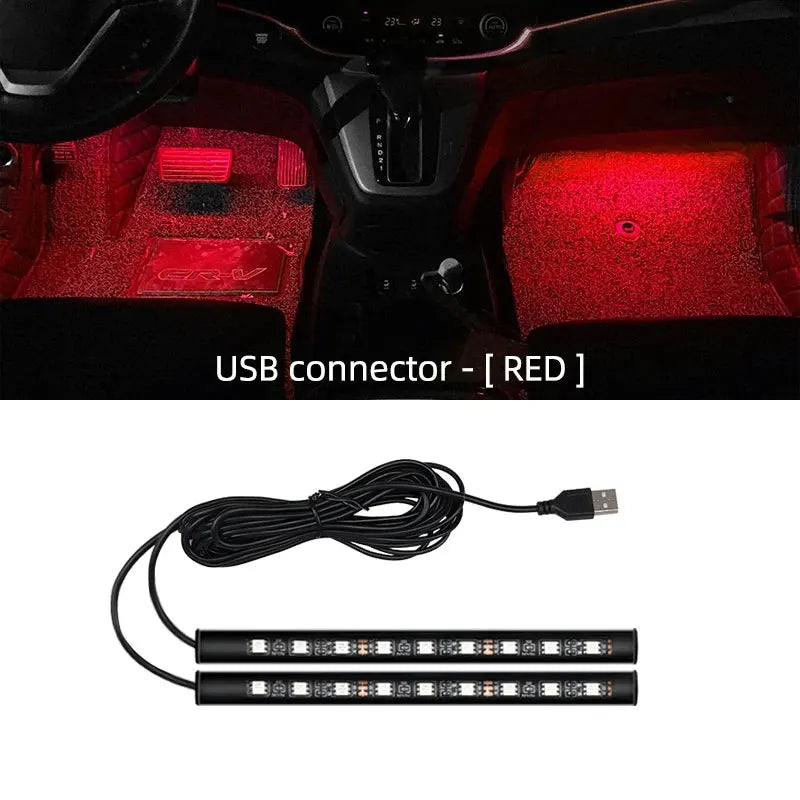 Tira LED RGB para Interior Automóvel — Iluminação Ambiente USB | Carbit
