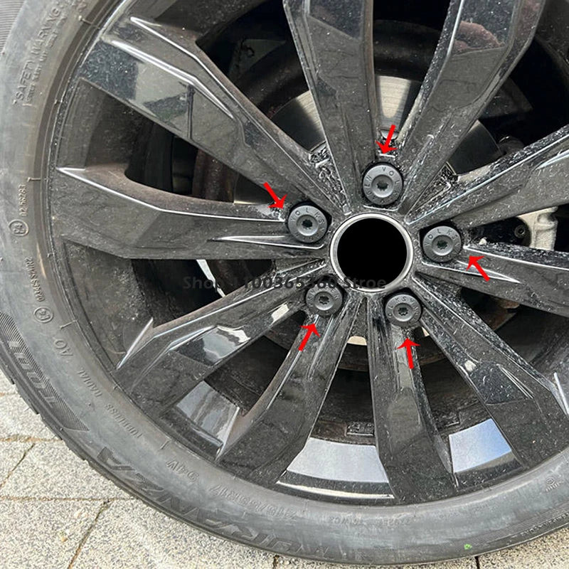 Capas de Porcas de Roda 17mm para VW Golf MK4 — Conjunto 20 Peças Pretas | Carbit