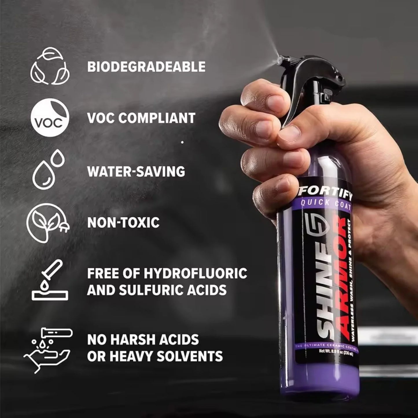 Quick Coat Cerâmico em Spray — Cera Hidrofóbica para Lavagem a Seco | Carbit