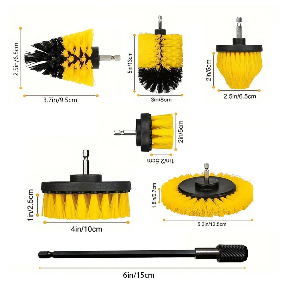 Kit Escovas Detailing para Berbequim — Nylon Profissional para Carro, Jantes e Casa | Carbit
